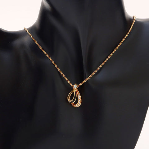 Christian Dior Rhinestone Necklace gold WS14598
