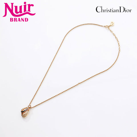 Christian Dior Rhinestone Necklace gold WS14598