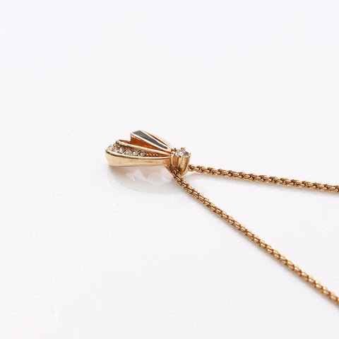 Christian Dior Rhinestone Necklace gold WS14598