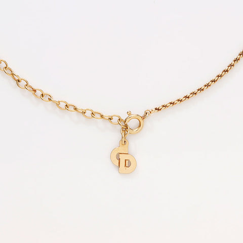Christian Dior Rhinestone Necklace gold WS14598