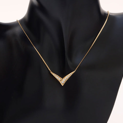 Christian Dior Rhinestone Necklace gold WS14599