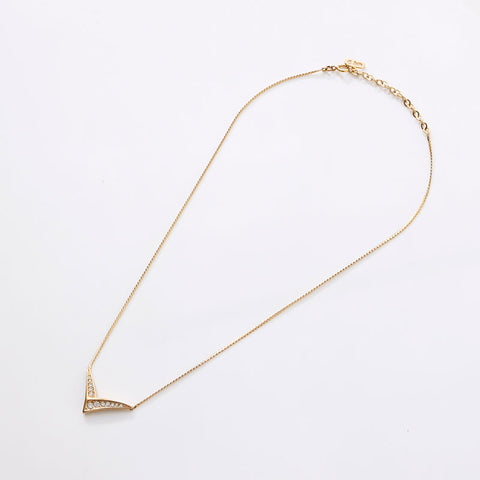 Christian Dior Rhinestone Necklace gold WS14599