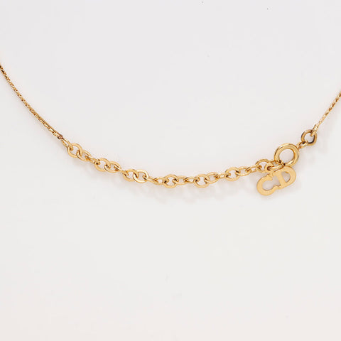 Christian Dior Rhinestone Necklace gold WS14599