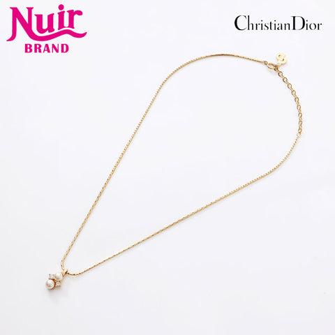 Christian Dior Rhinestone Necklace gold WS14600
