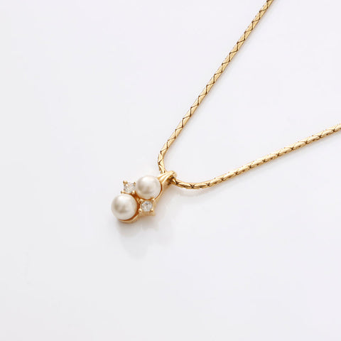 Christian Dior Rhinestone Necklace gold WS14600