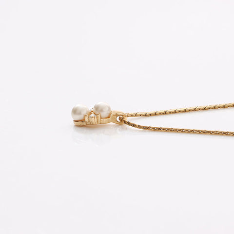 Christian Dior Rhinestone Necklace gold WS14600