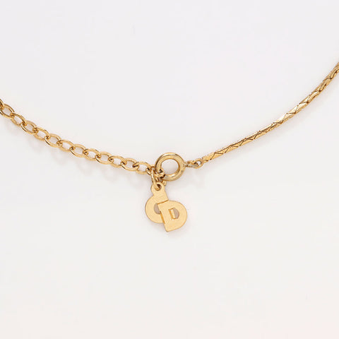 Christian Dior Rhinestone Necklace gold WS14600