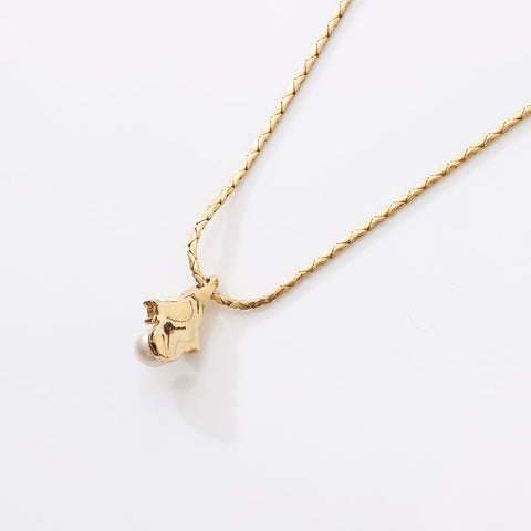 Christian Dior Rhinestone Necklace gold WS14600