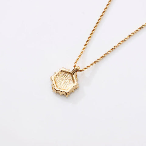 Christian Dior Logo rhinestone Necklace gold WS14605