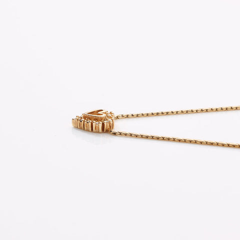 Christian Dior Heart rhinestone Necklace gold WS14609