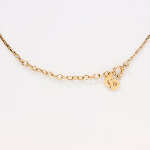 Christian Dior Heart rhinestone Necklace gold WS14609