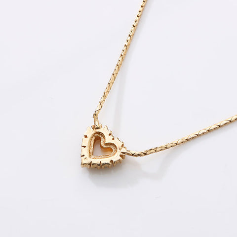 Christian Dior Heart rhinestone Necklace gold WS14609