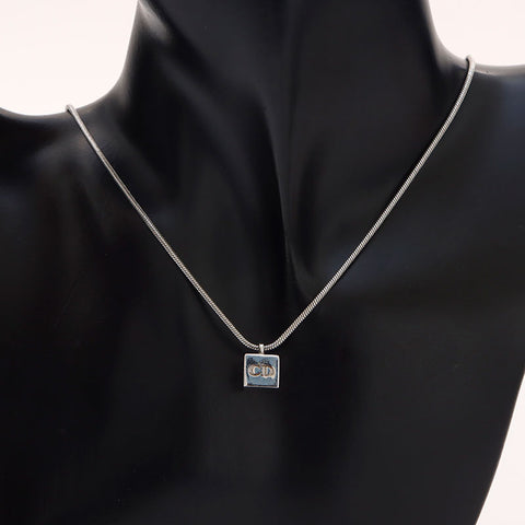 Christian Dior CD logo Necklace Silver WS14611