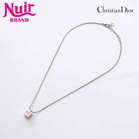 Christian Dior CD logo Necklace Silver WS14611