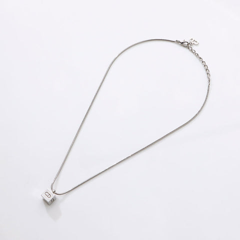 Christian Dior CD logo Necklace Silver WS14611