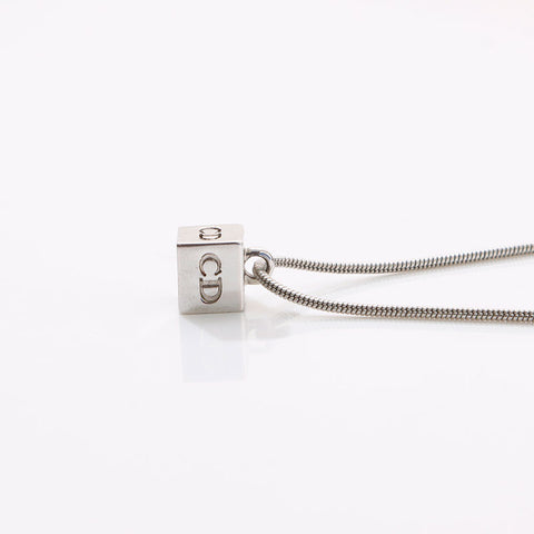 Christian Dior CD logo Necklace Silver WS14611