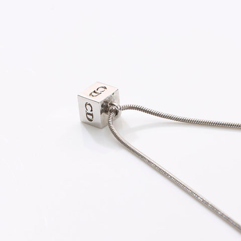 Christian Dior CD logo Necklace Silver WS14611