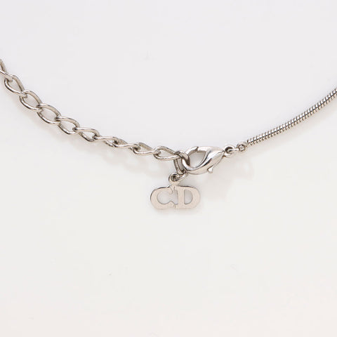 Christian Dior CD logo Necklace Silver WS14611