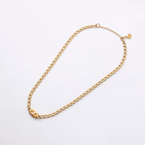 Christian Dior logo Necklace gold WS14613