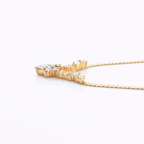 Christian Dior Rhinestone Necklace gold WS14617