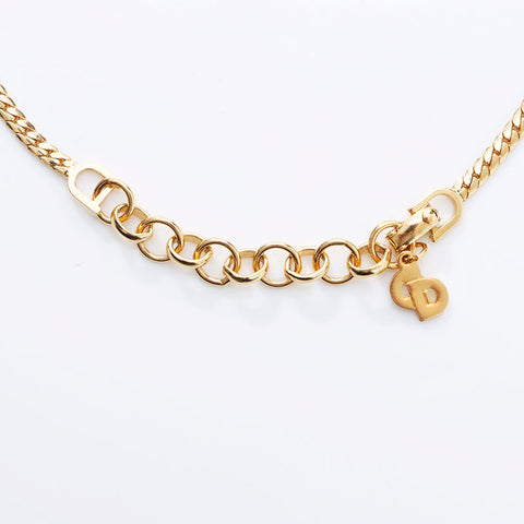 Christian Dior Rhinestone Necklace gold WS14617