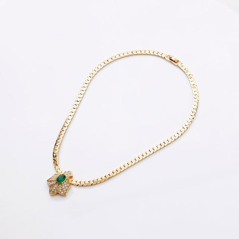 クリスチャンディオール Christian Dior ラインストーン ネックレス ゴールド WS14620
