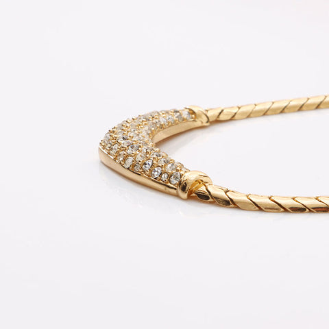 クリスチャンディオール Christian Dior ラインストーン ネックレス ゴールド WS14621