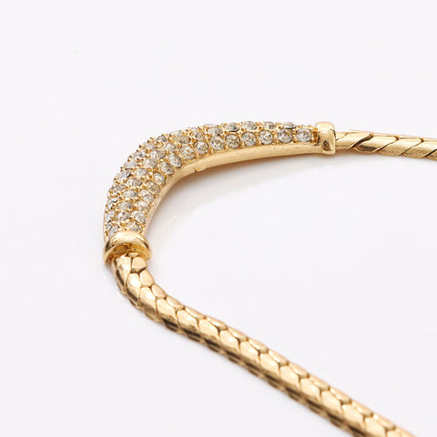 クリスチャンディオール Christian Dior ラインストーン ネックレス ゴールド WS14621