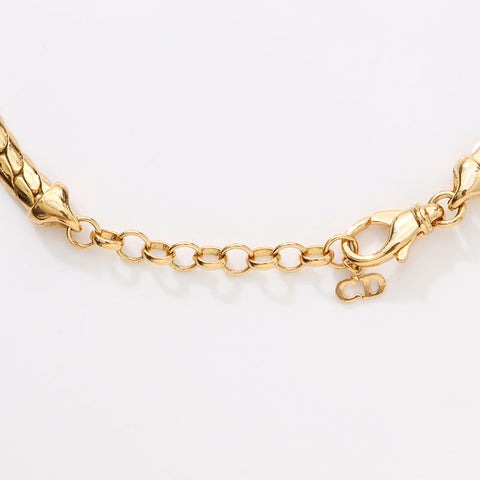 クリスチャンディオール Christian Dior ラインストーン ネックレス ゴールド WS14621