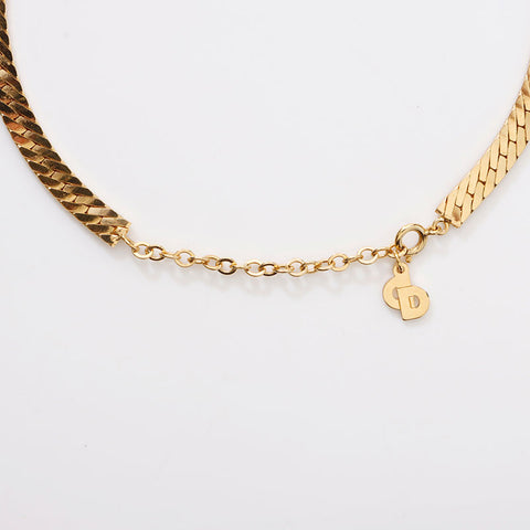 Christian Dior Rhinestone Necklace gold WS14622