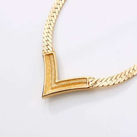 Christian Dior Rhinestone Necklace gold WS14622
