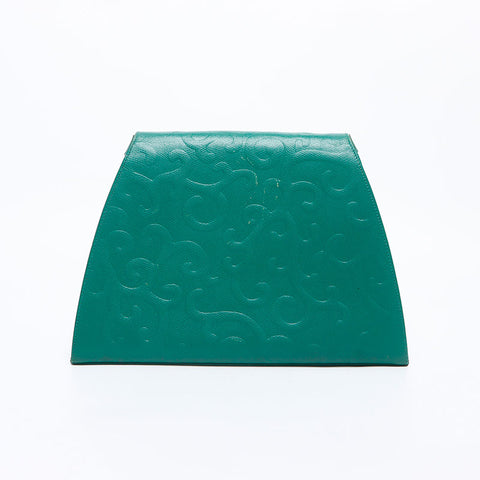 YVES SAINT LAURENT Logo Arabesque pattern Shoulder Bag green WS14623