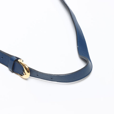 イヴ・サンローラン YVES SAINT LAURENT ロゴ 唐草模様 ショルダーバッグ ネイビー WS14624