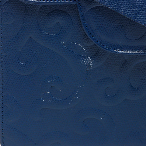 YVES SAINT LAURENT Logo Arabesque pattern Shoulder Bag Navy WS14624