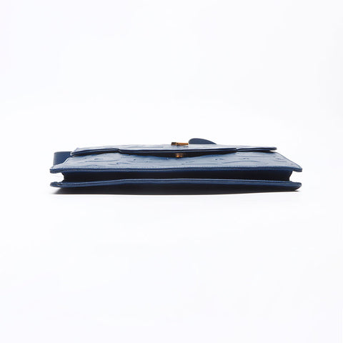 YVES SAINT LAURENT Logo Arabesque pattern Shoulder Bag Navy WS14624