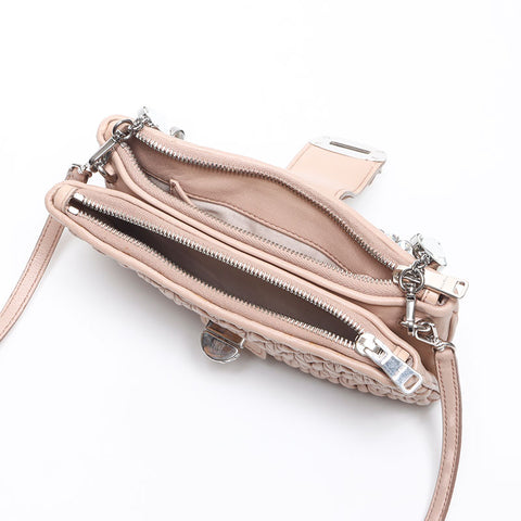Miu Miu Nappa crystal Shoulder Bag beige WS14625