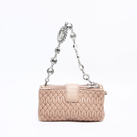 Miu Miu Nappa crystal Shoulder Bag beige WS14625