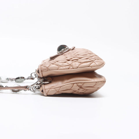 Miu Miu Nappa crystal Shoulder Bag beige WS14625