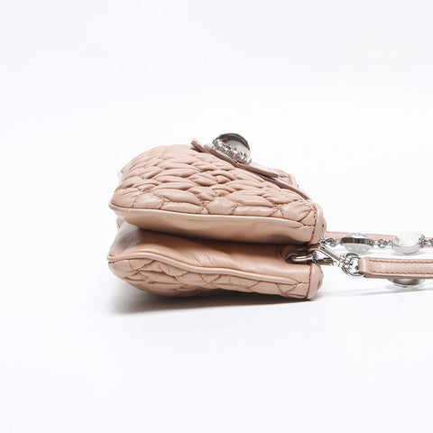 Miu Miu Nappa crystal Shoulder Bag beige WS14625