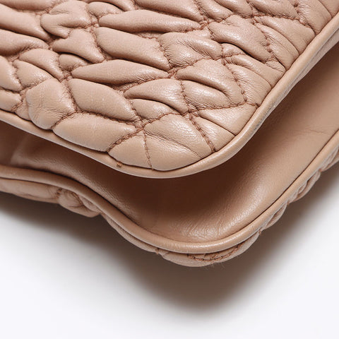 Miu Miu Nappa crystal Shoulder Bag beige WS14625