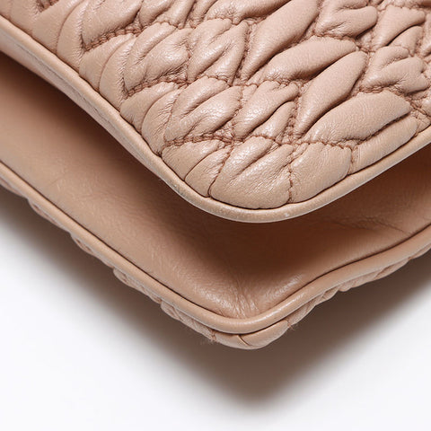 Miu Miu Nappa crystal Shoulder Bag beige WS14625