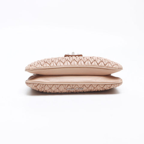 Miu Miu Nappa crystal Shoulder Bag beige WS14625