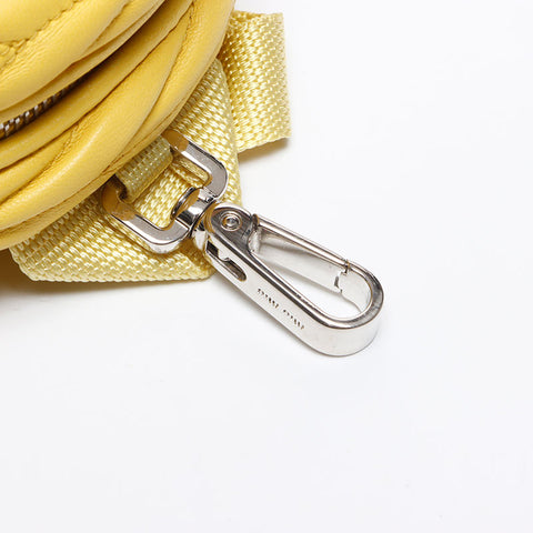 Miu Miu Matelasse Micro Backpack Logo Shoulder Bag yellow WS14626