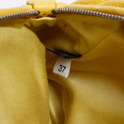 Miu Miu Matelasse Micro Backpack Logo Shoulder Bag yellow WS14626