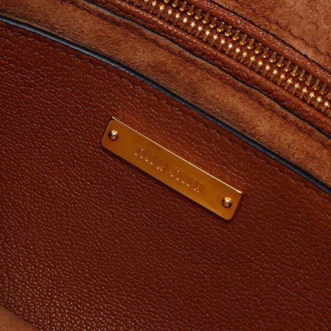 Miu Miu Beaded rhinestone lady bag Shoulder Bag Brown WS14630
