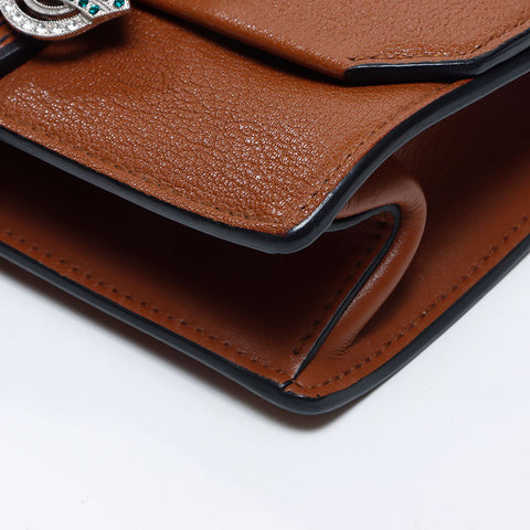 Miu Miu Beaded rhinestone lady bag Shoulder Bag Brown WS14630