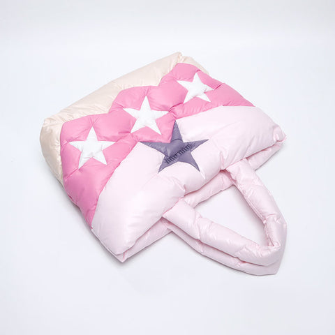 Miu Miu Nylon Star Padded Tote Bag pink WS14632