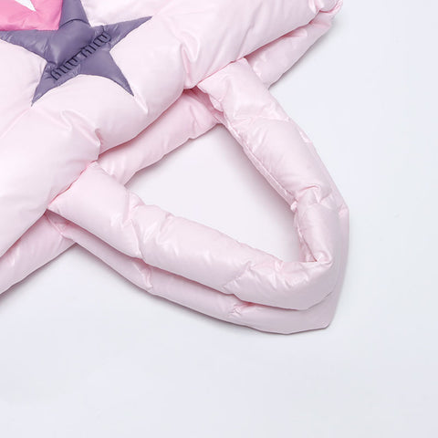Miu Miu Nylon Star Padded Tote Bag pink WS14632