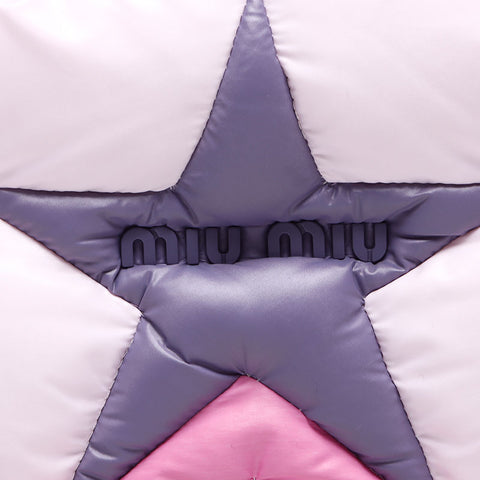 Miu Miu Nylon Star Padded Tote Bag pink WS14632