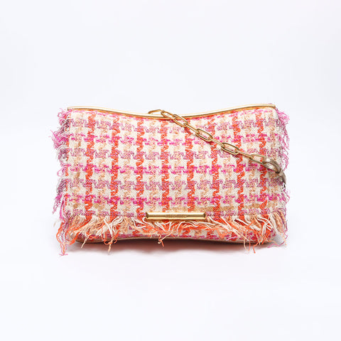 Miu Miu Tweed Chain Shoulder Bag pink WS14633